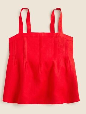 J. Crew Red Linen Bow Back Tank